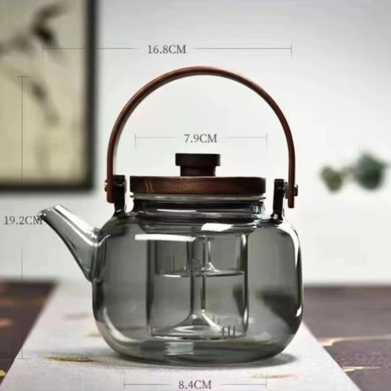 Striped Glass Flower Teapot Household Large Capacity High Borosilicate Glass Teapot Electric Ceramic Stove Heated Teapot