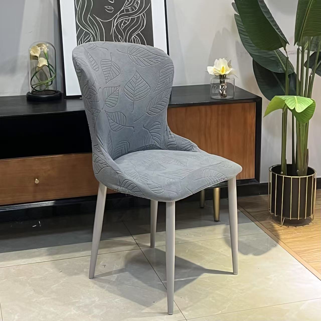 

Чехол на кресло специальной формы, эластичный чехол на обеденный стул, утолщенный чехол на табурет, всесезонный, универсальный, однотонный 45*40*40cm темно-серого