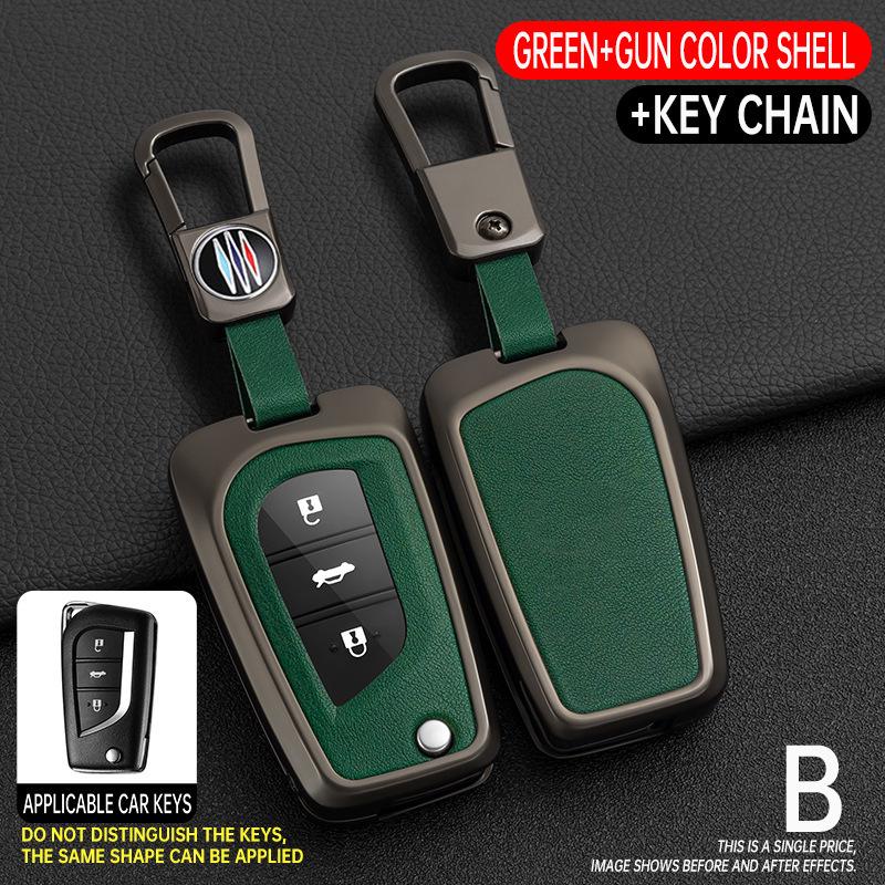 Folding Key Case for Toyota Reiz, Corolla, Levin, RAV4, and Highlander - Protective Cover & Buckle