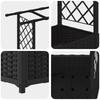 Elevated Planter with Trellis and Hanging Roof Black 124.5 x 40 x 138 cm PP