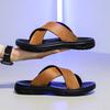 Fashion Slippers for Men Slippers Flat Leather Beach Shoes Ltalian Style Mens Slipper Quality Bathroom Men's Slide Sandals Large Size 47