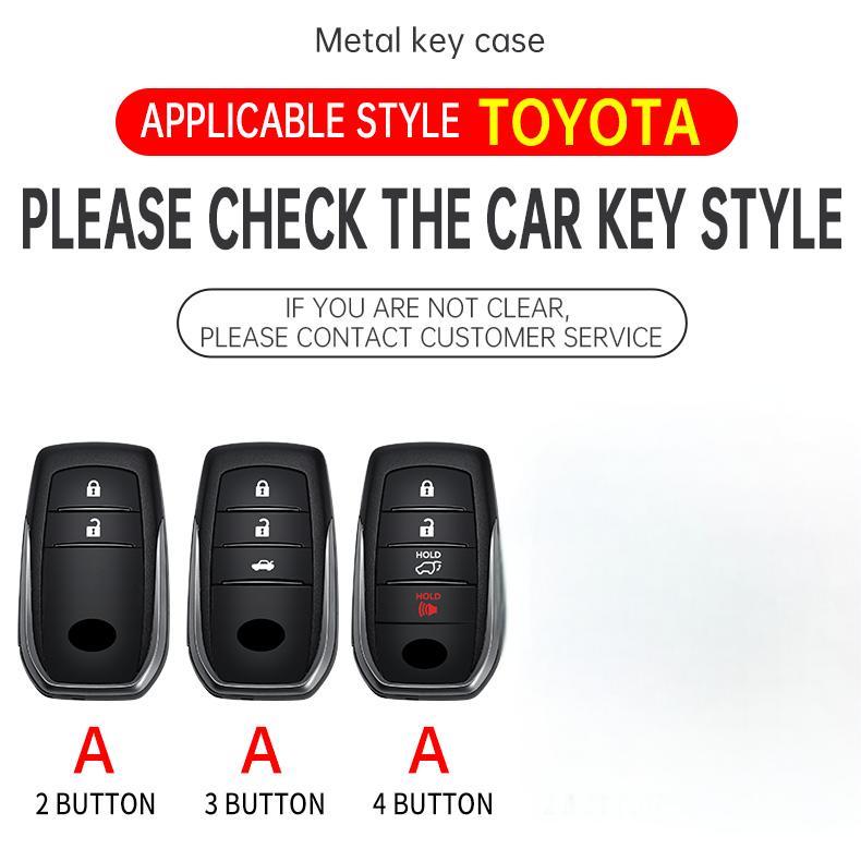 Zinc Alloy Car Key Cover Case For Toyota RAV4 Highland Coralla Hilux Fortuner Land Cruiser Camry Crown Keychain Accessories