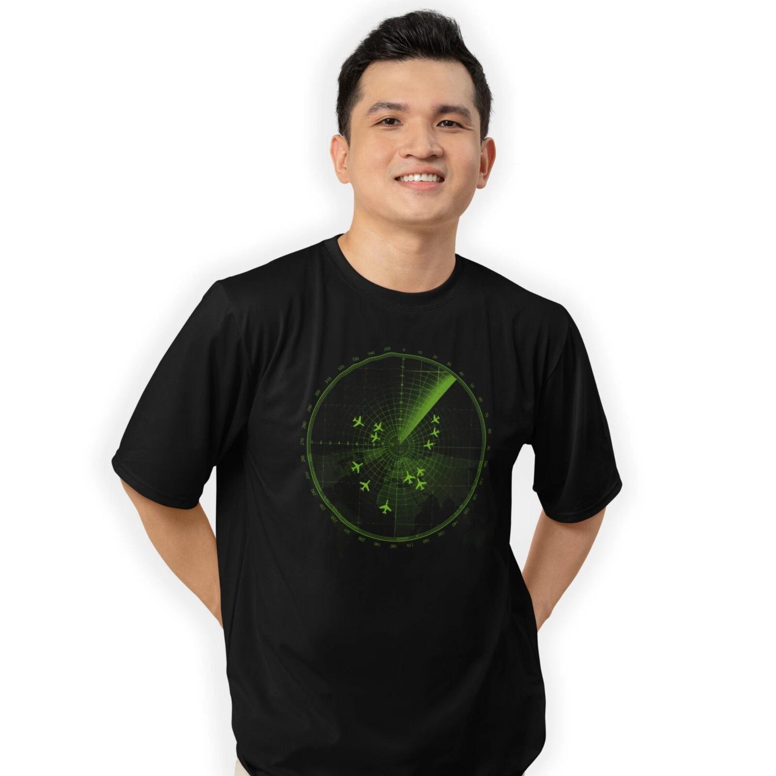 Aircraft Radar Screen T-Shirt Green 368c Print Airplane Planes Transmitter 2XL