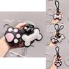 Modern Cat Leather Paw Keychain Elegant Bone Style Keyring Great For Birthdays And Celebrations