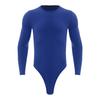 Press Button Bodysuit for Men Easy Wear One Piece Leotard Long Sleeve Round Neck Casual Outfit L-XL