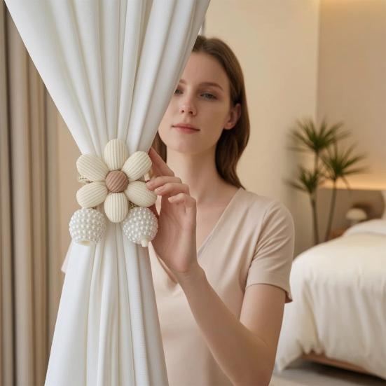 Flower Curtain Tieback Boho Stylish Decorative Curtain Flower Curtain Holdback Holder for Living