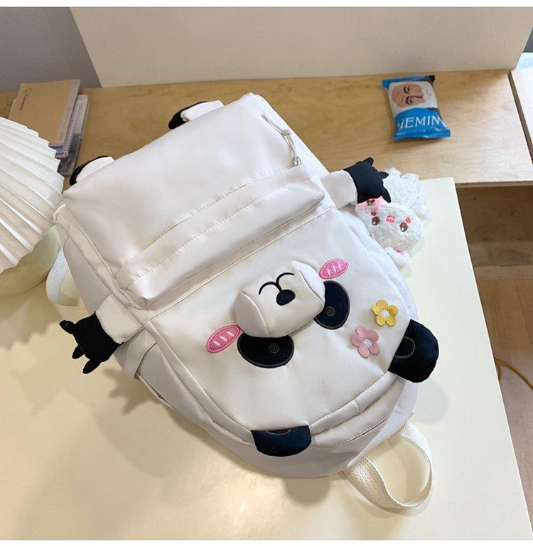 Panda Backpack Student Schoolbag Women's College Style Large Capacity Lightweight Backpack
