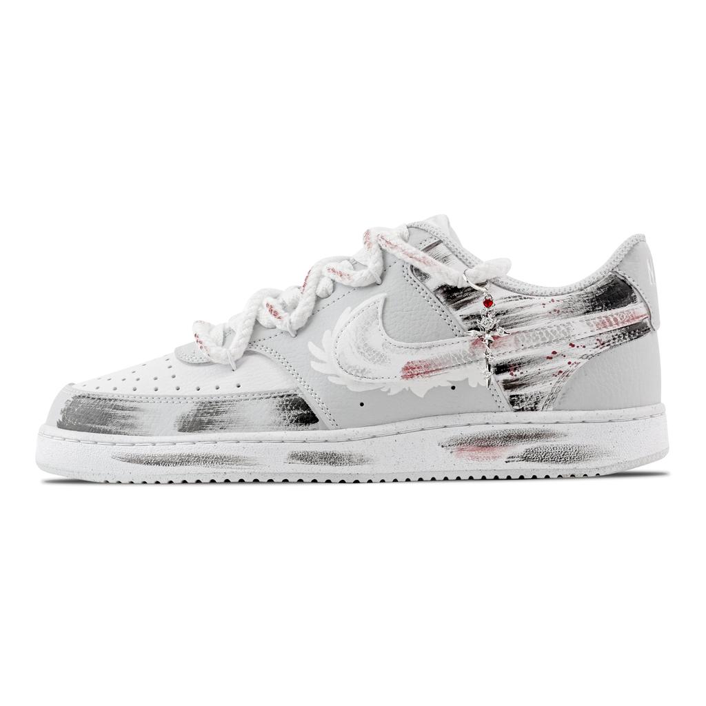 Nike Court Vision Cross Landscape Abrasion Resistant Low top Skateboard Shoes Men's Light Gray HM9862-002(Team773-)