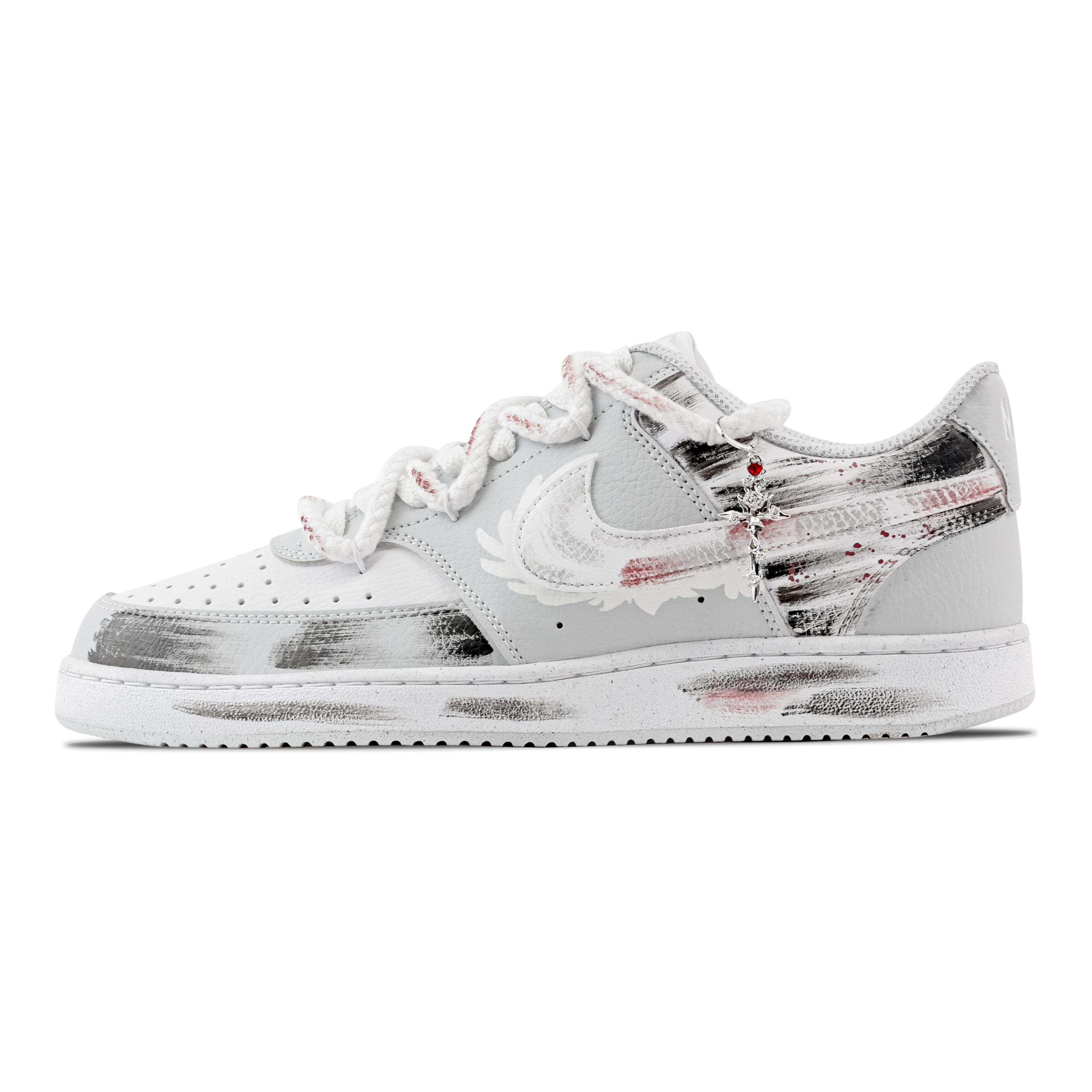 

Nike Court Vision Cross Landscape Abrasion Resistant Low top Skateboard Shoes Men s Light Gray HM9862-002(Team773-) 45
