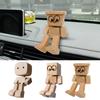 NEW Shaking Wooden Man Figurine Man Tabletop Decor Creative Statue for Car Dashboard Study Shelf Display Desk