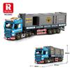 Truck Series Building Block Container Heavy Truck Trailer RV Luxury Motorhome Model Bricks Desktop Collectible Ornament Toy Gift