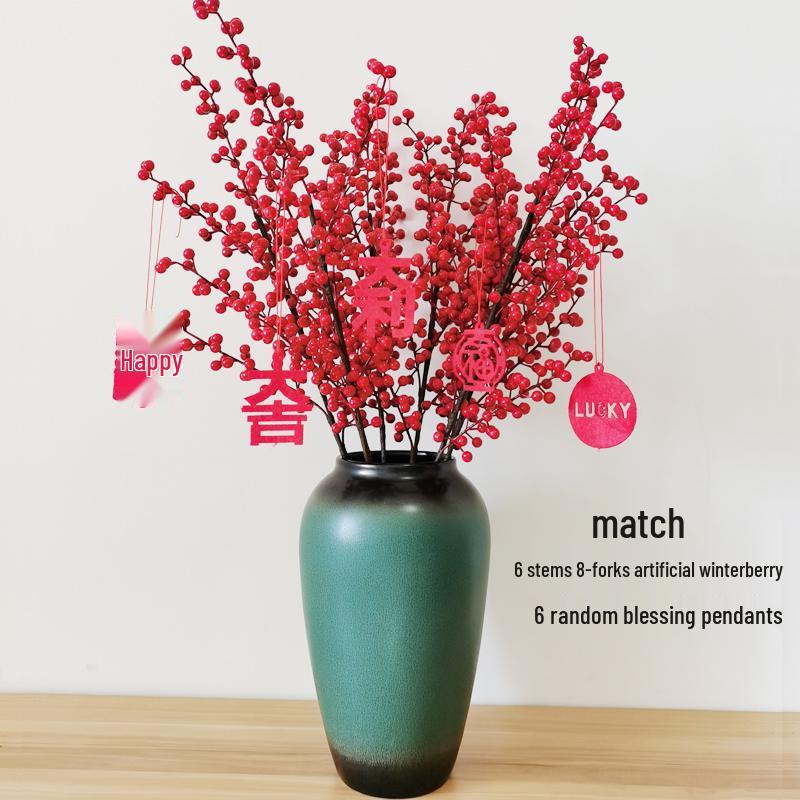 

American Retro Ceramic Vase for Living Room Decoration - Light Luxury Floral Arrangement Ornament