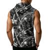 Men's Print Sleeveless Hoodie with Pockets and Drawstring - Casual Tank Top Vest for Outdoor Sports