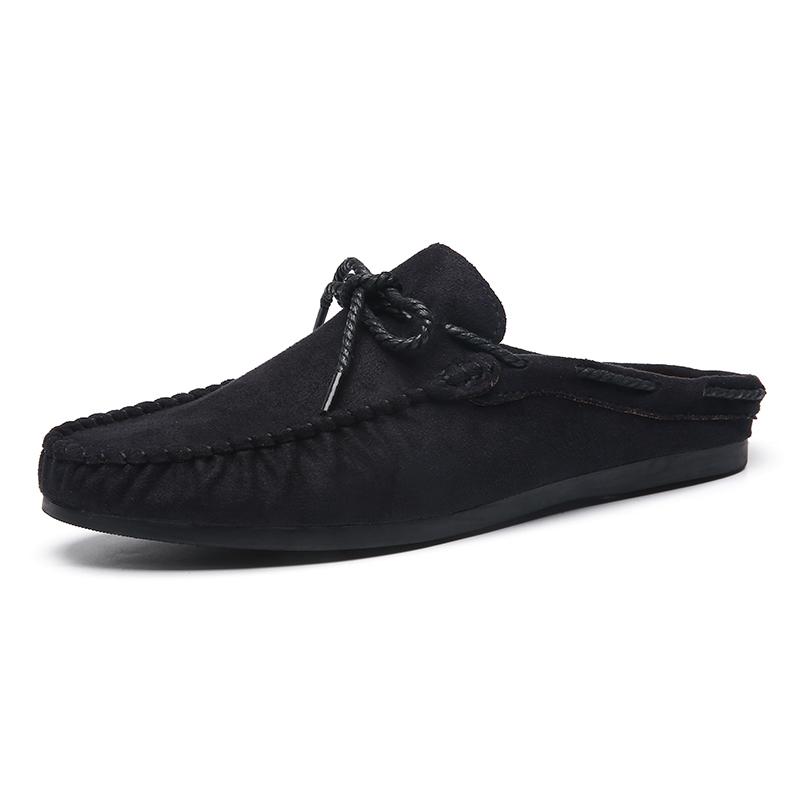 Fashion Summer Half Shoes For Men Dress Shoes Mules Man Slides Leather Casual Shoes Backless Loafers Slippers Flats Sandals 2025