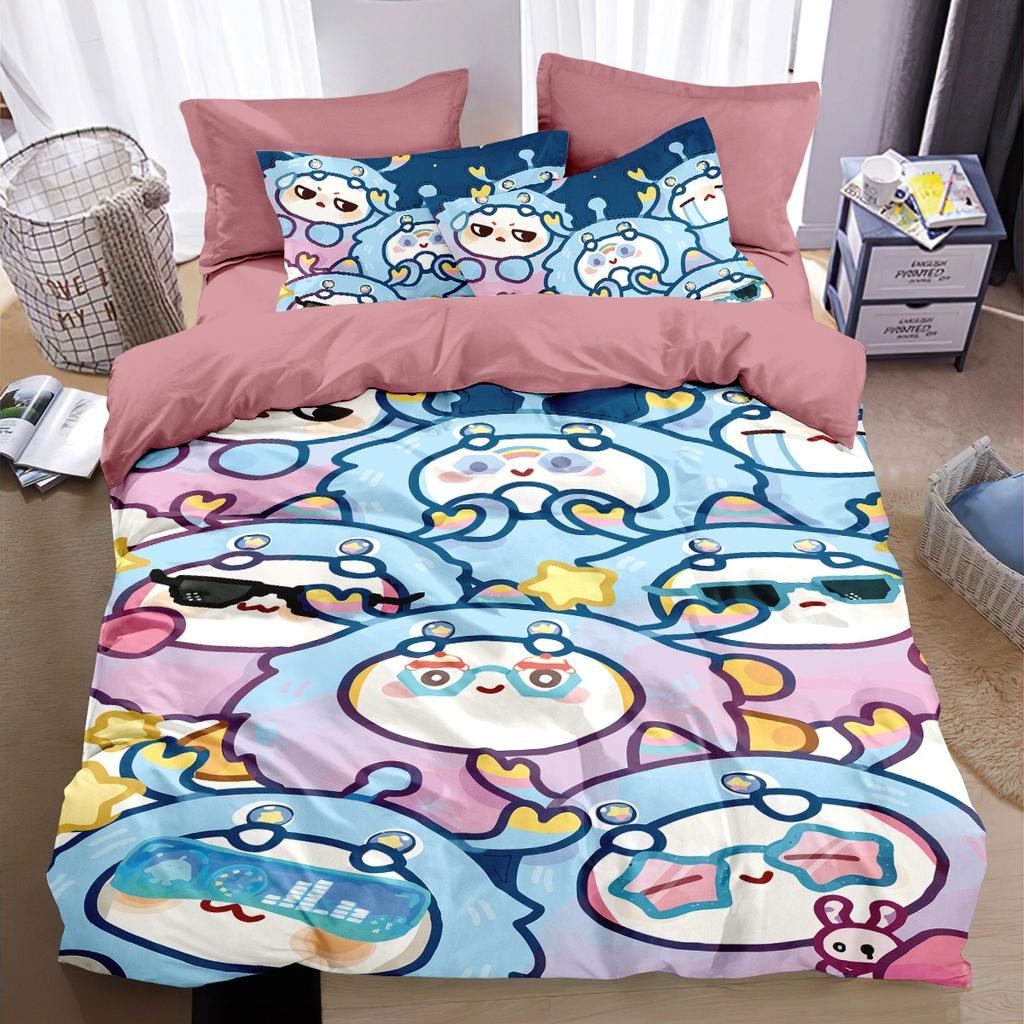 Cartoon Eggy 3D Printing Quilt CoverGame Eggy Party Bedding Collection Game Themed ChildrenS Room Decoration Kit