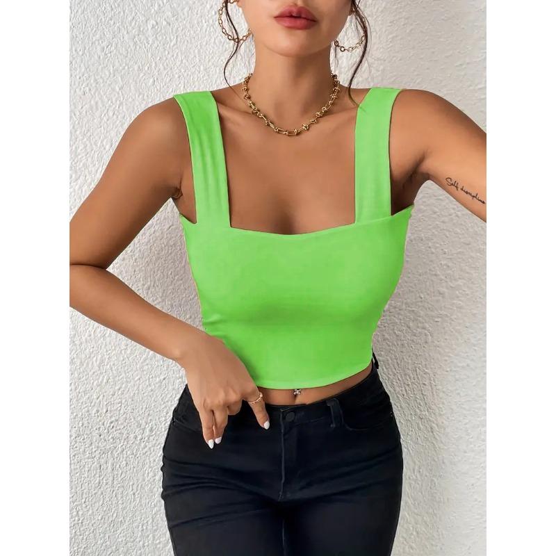 Summer New Women's Camisole Sexy Slim Hot Girl Wide Shoulder Strap Sleeveless Top