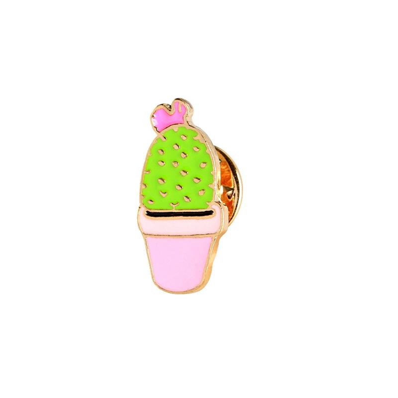 Potted Plant Cactus Enamel Pins Metal Lovely Badges Brooch Vintage Brooches For Women Jewelry Clothing Collar Lapel Accessories