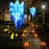 2025 Halloween Ghost Hangable Figurines LED ghost pendant with light and sounds Garden Tree Light up Ghost Decoration