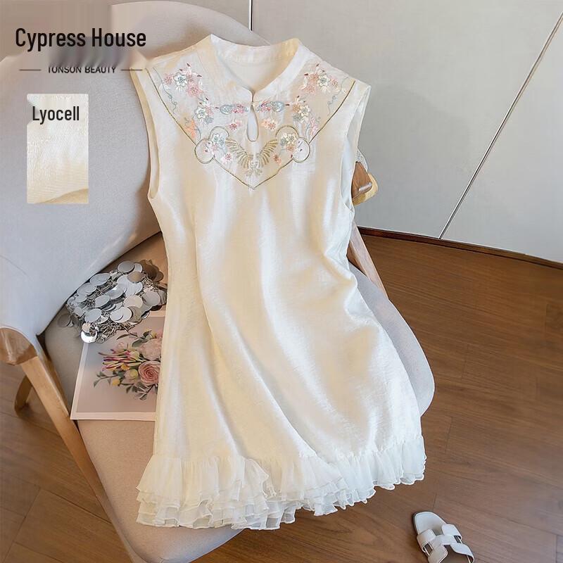 Women s New Chinese Style Lyocell Sleeveless Dress M