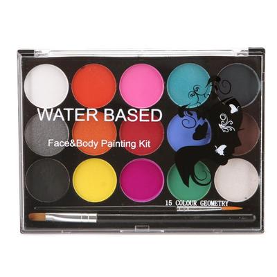 Performance-Gesichtsbemalung für Bühnenkosmetik, ungiftige wasserlösliche Creme für Körper und Gesicht, Malschale mit 15 Farben