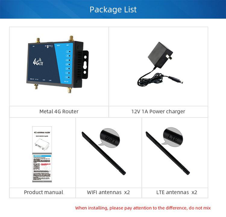 Metal Shell 4G SIM Card Wireless Router with Detachable Antenna - LT220