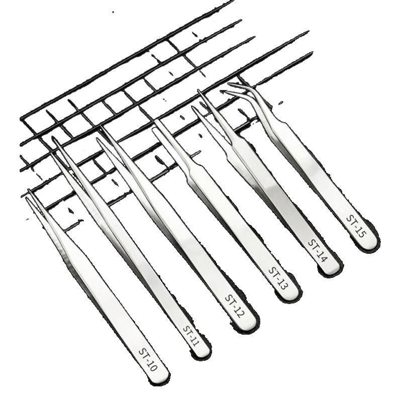 High Precision 304 Stainless Steel Pointed Tip Tweezers for Electronics and Hair Tweezing