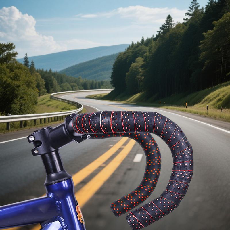Road Bike Polka Dots Handlebar Tape Anti-Slip Handlebar Tape PU Road Bike Shock Absorption Handle Bar Tape Bicycle Cycling Tool