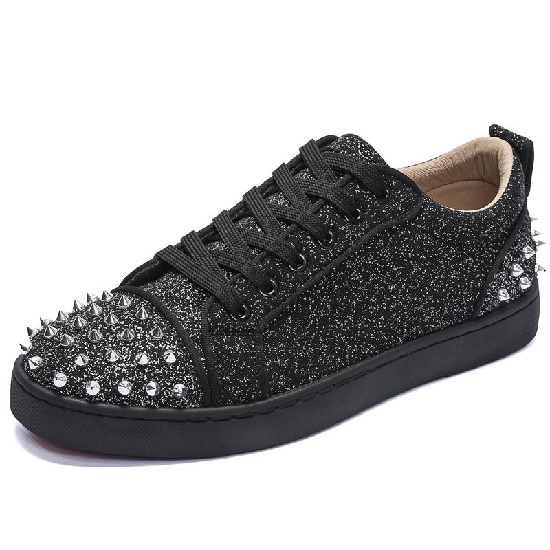 

Мужские туфли в стиле панк Новые парусиновые туфли на шнуровке с заклепками Дышащие толстые подошвы повседневные модные кроссовки мужские мокасины кроссовки 39