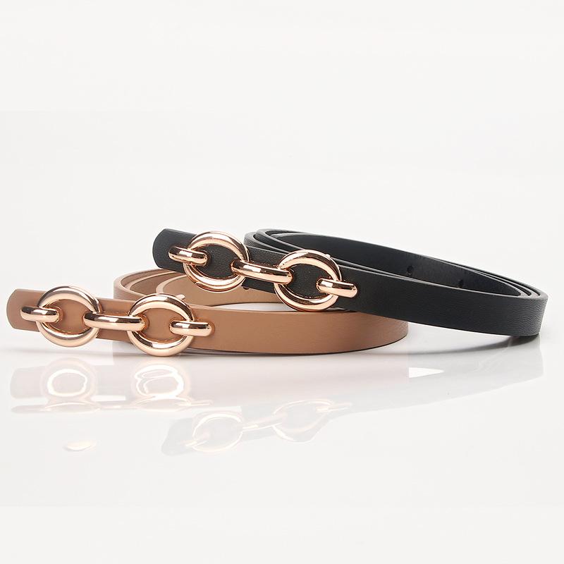 Women's Belt Alloy Buckle Versatile Dress Decoration Belt Niche Jeans Belt Pu Thin Belt