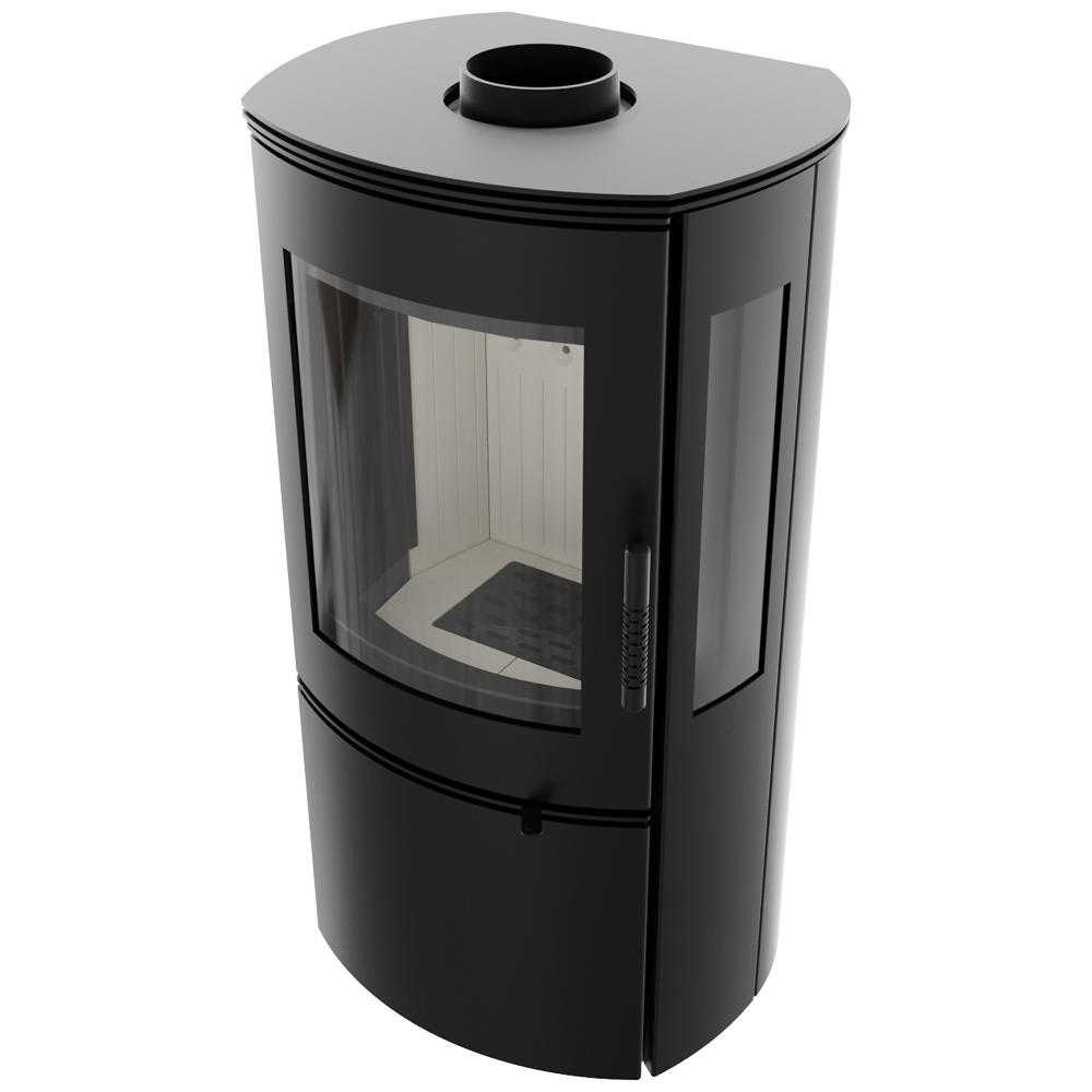 Freestanding Stove Fireplace KRATKI FALCON VIEW 10 kW Ø150 EKO Assembly Kit
