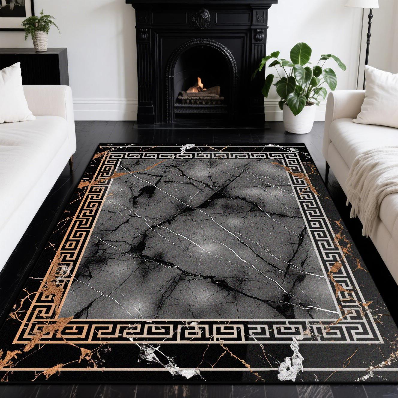 

Nordic Light luxury Living Room Carpets Modern Decoration Home Bedroom Large Area Rugs Thickening Non-slip Floor Mat Washable 60x90cm