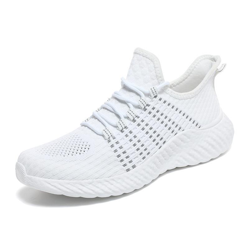 New summer breathable men s shoes mesh lightweight men s sports and leisure shoes black versatile 48 белый