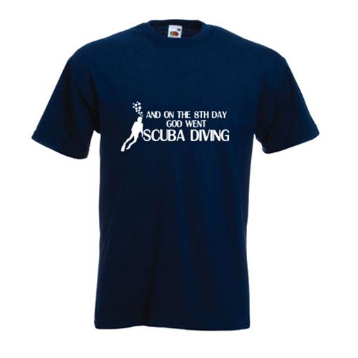 And On The 8th Day God Went Scuba Diving TShirt Watersports Aqua Snorkel 2XL
