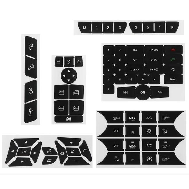 Voor Mercedes Benz GLK350 C-Klasse CLS C218 SLK W172 W204 W212 W218 W207 W220 Zwarte Auto Knop Reparatie Sticker Decals Stickers