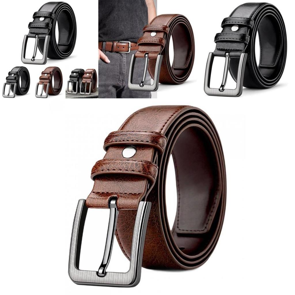 Retro Vintage Mens Leather Belt With Alloy Buckle For Formal And Casual Wear