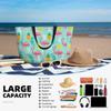 Rosa Flamingo-Print Große Strandtasche Damen Tragbare Reisetasche Wasserdicht Sandfest Pooltasche für Schwimmen Fitnessstudio Lebensmittel Urlaub