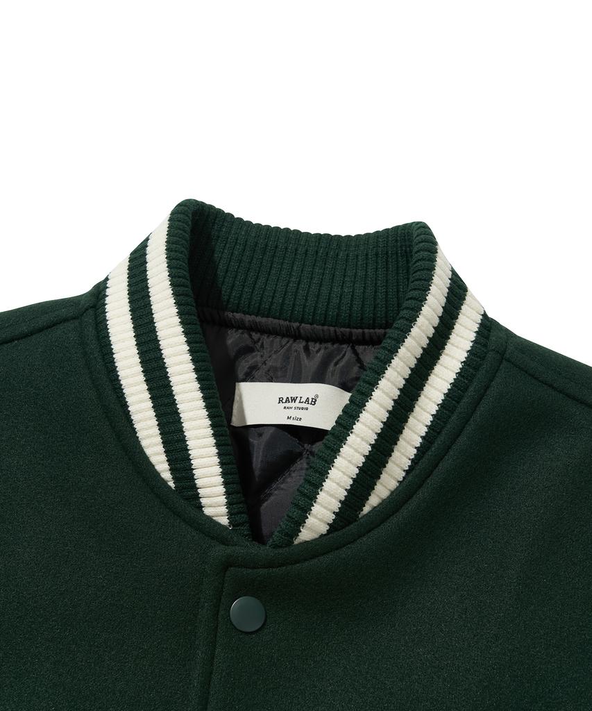 Raw Lab R City Heavy Varsity Jacket (Deep Green)