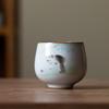 1 Pc Chinese Tradition Ru Kiln Ceramic Tea Cup Handmade Cute Cat Teacup Household Personal Tea Bowl Travel Master Cup Tea Set