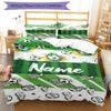 3pcs Custom Name Soccer Bedding Set Duvet Cover Closure Includes 1 Duvet Cover & 2 Pillowcases, Soft and Comfortable for All Seasons.