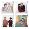 Cartoon H-HeartstopperS Cushion Cover Pattern Printed Pillowcase for Living Room Sofa Cushion Cover & Bedroom Decor
