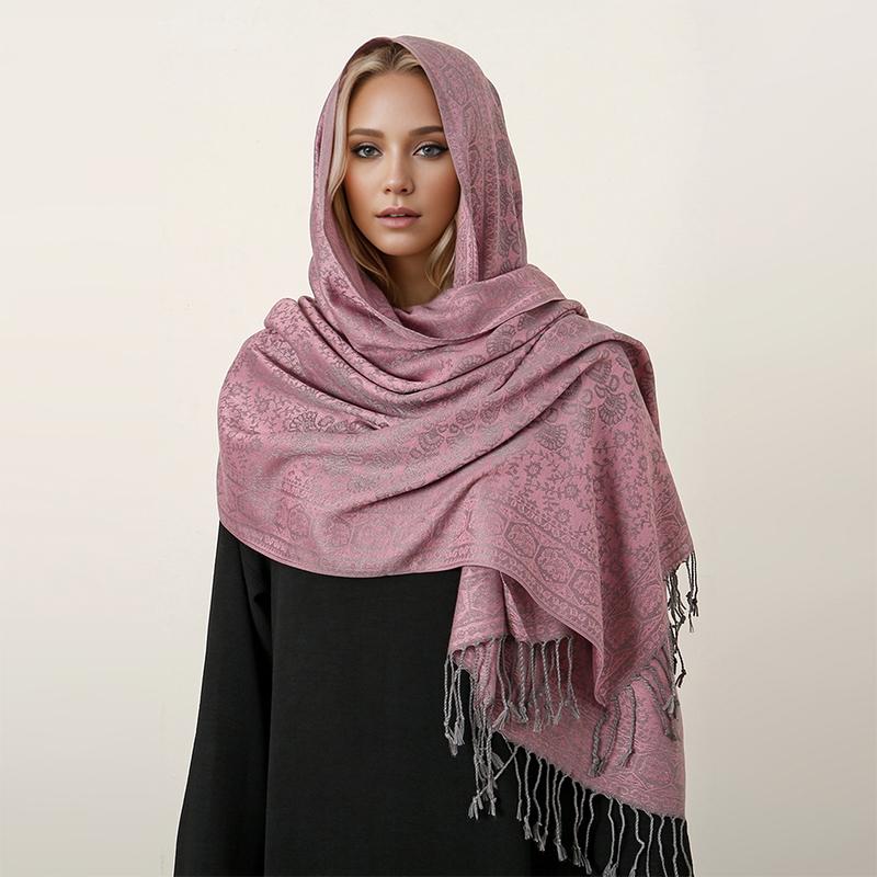 Pashmina Winter Hijab Scarf Long Muslim Cashmere Shawl Female Foulard Soft Turban Head Wraps For Women Headband Luxury