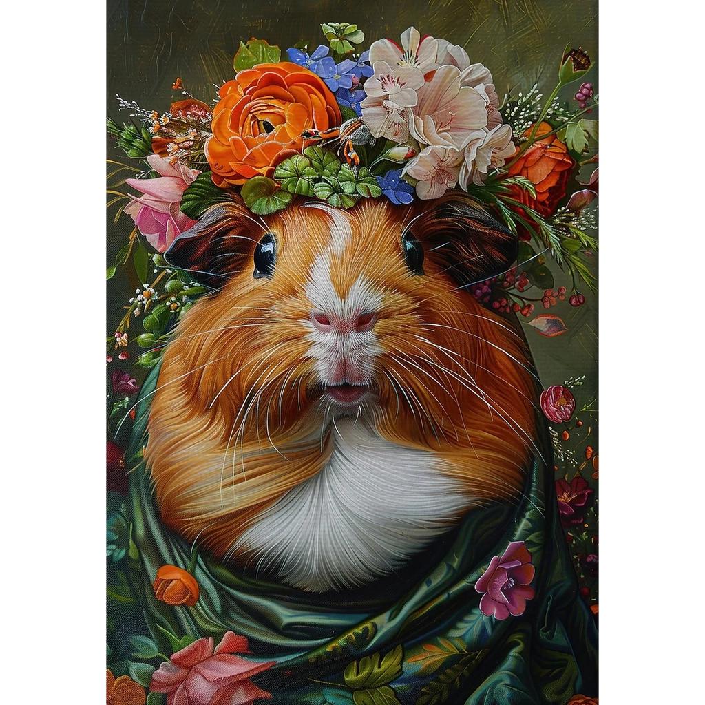 Vintage Maximalist Floral Wild Animal Canvas Painting Lion Owl Peacock Wolf Flower Poster Print Wall Art Picture Home Decor