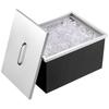 Einbau-Eiskühlbox, 51 cm L x 36 cm B x 30 cm H, Edelstahl-Eiskühler, Kommerzielle Eisbox mit Deckel, 38 Liter Outdoor-Küche Eisbar, Abflussrohr und Ablauf