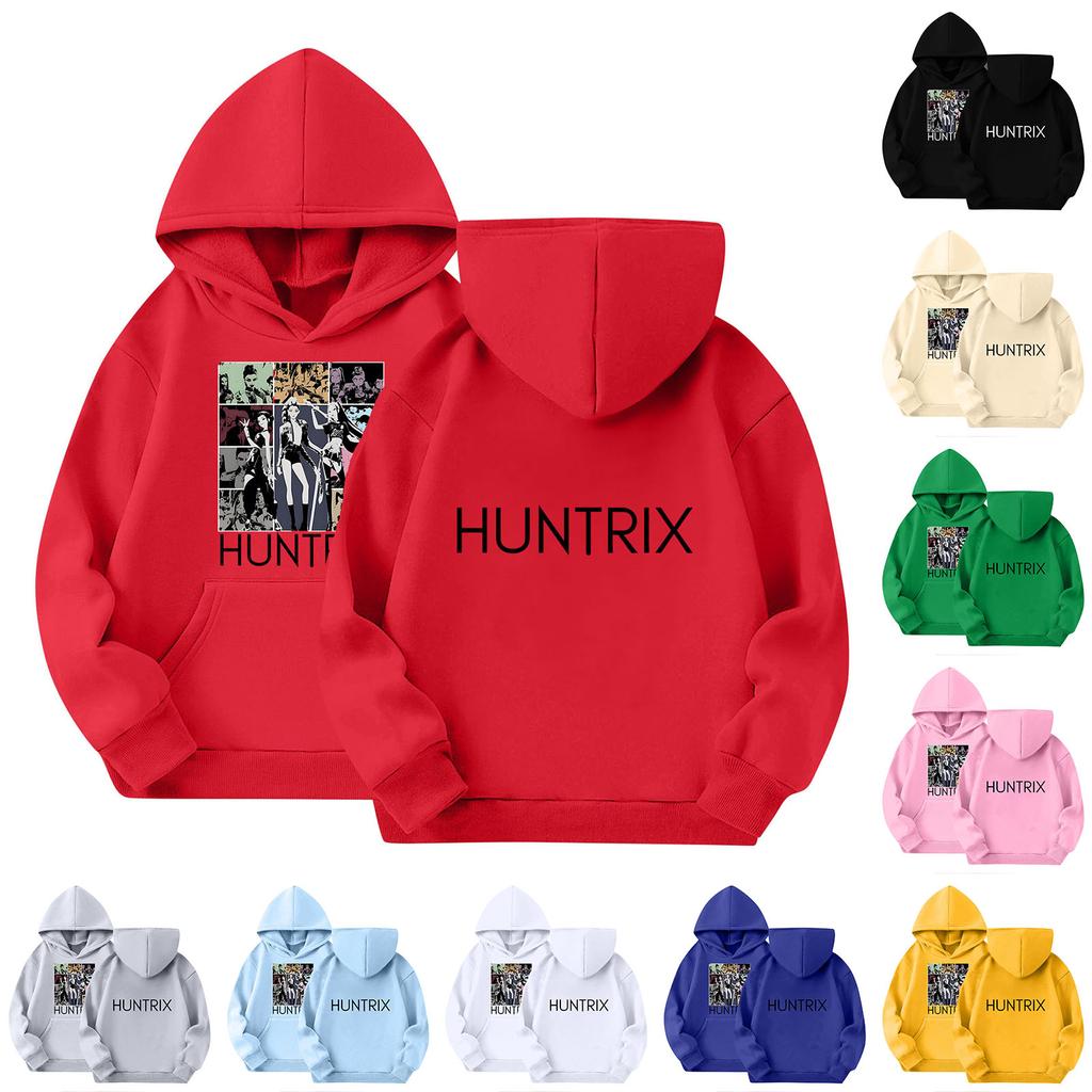 Dětská mikina s kapucí Chlapecká a dívčí módní potištěná mikina s dlouhým rukávem