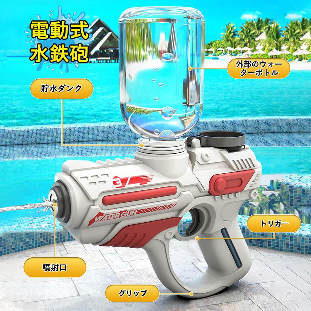 YONGDING Electric Water Gun, 350ml Large Capacity Dunk, Super Powerful Distance, Rapid Fire, USB Charging, Perfect for Summer Beach, Beach, Water Gun