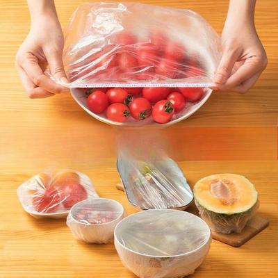 Einweg-Plastikfolie Lebensmittelechte PE-PlastikfolieAnti-Beschlag Transparent Locker und Dicht Frischehalteabdeckung für Zuhause