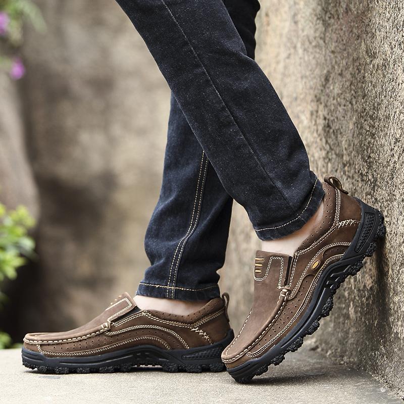 Fashion Casual Shoes Men slip on Fashion Flats Designer Mens Sneakers genuine Leather Shoes Male Leisure Footwear Breathable Men Shoes