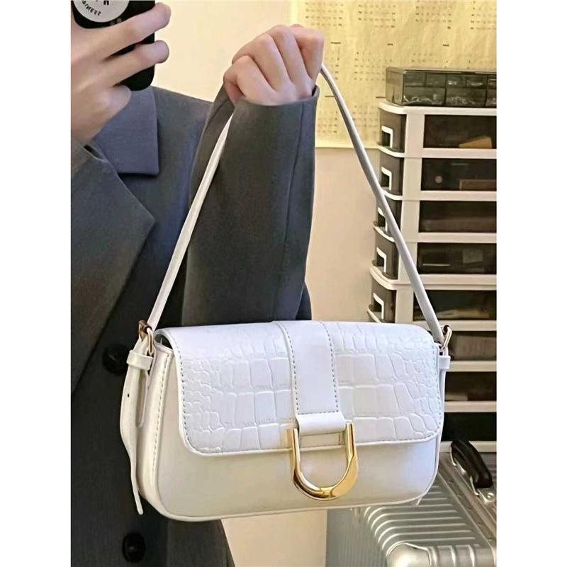 Женская сумка 2025 новая модная высококачественная наплечная сумка-мессенджер женская для commuters подмышечная сумка белая сумка-багет