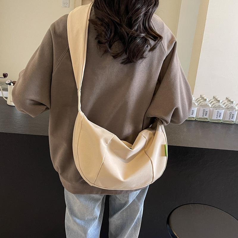 Solid Color Shoulder Bag Dumpling Bag Women's Crossbody Bag
