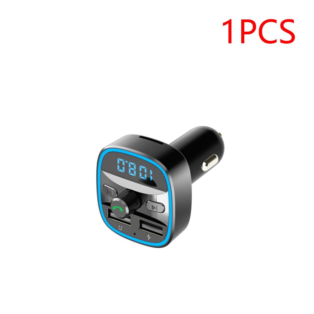 Car Bluetooth-compatible 5.0 FM Modulator Transmitter Smart Voice Navigation MP3 Player Fast Charging Dual USB Charger